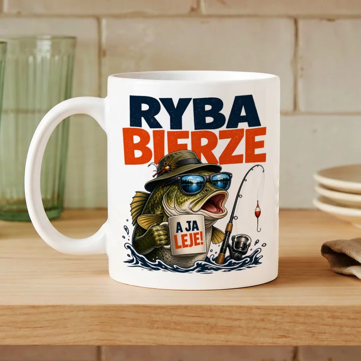 Kubek Z Nadrukiem Dla Rybaka Prezent Dla Mężczyzny: Rybak Z Humorem Kubek Z Nadrukiem Dla Rybaka Prezent Dla Mężczyzny: Rybak Z Humorem