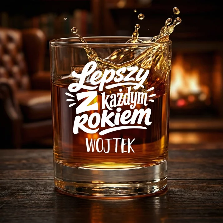 Szklanki Do Whisky z Grawerem Dla 50 Latka Prezent Na 50 Urodziny Dla Mężczyzny: Lepszy Z Każdym Rokiem Szklanki Do Whisky z Grawerem Dla 50 Latka Prezent Na 50 Urodziny Dla Mężczyzny: Lepszy Z Każdym Rokiem