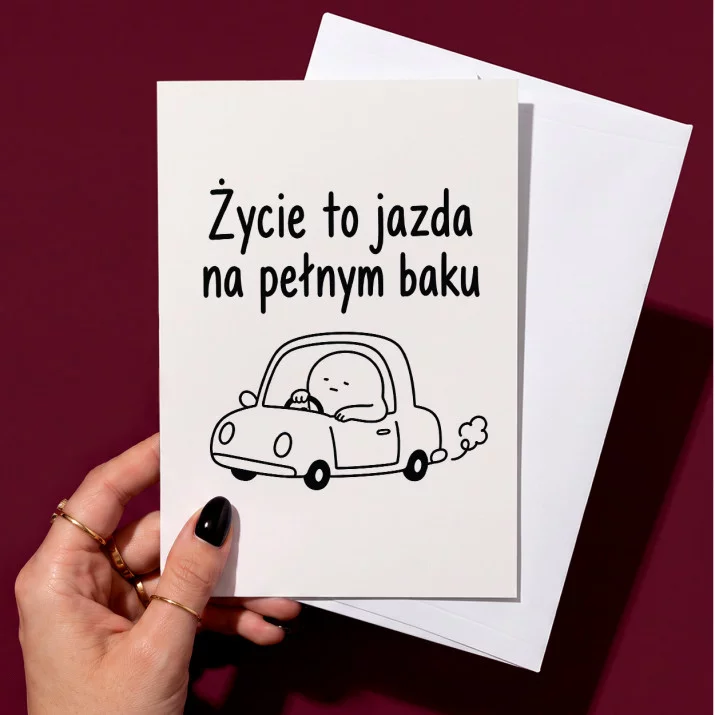 Kartka z Życzeniami Dla Fana Motoryzacji Dla Mężczyzny: Szkic Samochodu Kartka z Życzeniami Dla Fana Motoryzacji Dla Mężczyzny: Szkic Samochodu