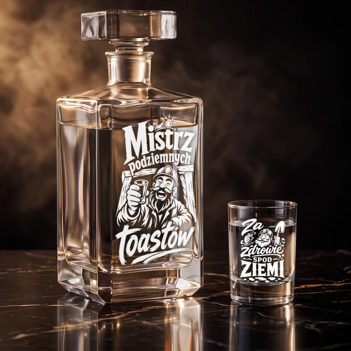 Zestaw Do Wódki z Grawerem Dla Górnika Prezent: Toast Dorosłości Zestaw Do Wódki z Grawerem Dla Górnika Prezent: Toast Dorosłości