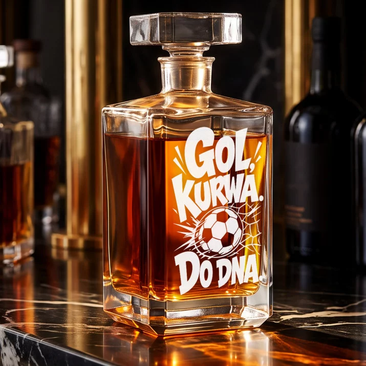 Karafka Do Whisky z Grawerem Dla Piłkarza Prezent: Gol, Kurwa. Do Dna. Karafka Do Whisky z Grawerem Dla Piłkarza Prezent: Gol, Kurwa. Do Dna.