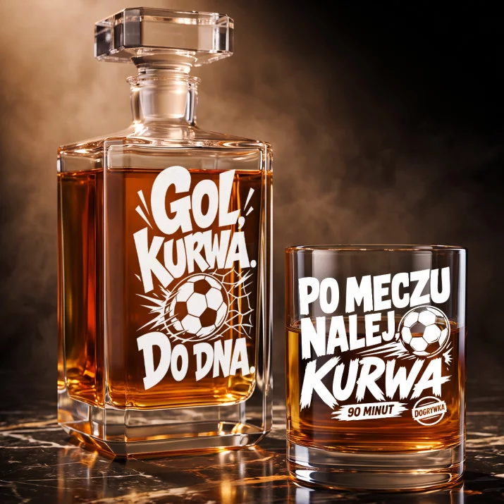 Zestaw Do Whisky Dla Piłkarza Prezent Dla Mężczyzny: Gol, Kurwa. Do Dna.