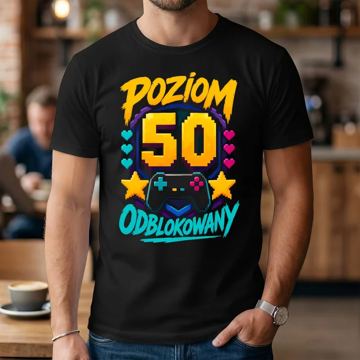 Koszulka Męska Na 50 Prezent Dla Mężczyzny: Poziom 50