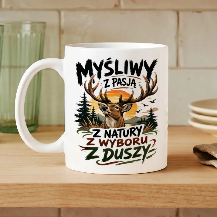 Kubek Z Nadrukiem Dla Myśliwego Prezent Dla Mężczyzny: Myśliwy Z Pasją Kubek Z Nadrukiem Dla Myśliwego Prezent Dla Mężczyzny: Myśliwy Z Pasją