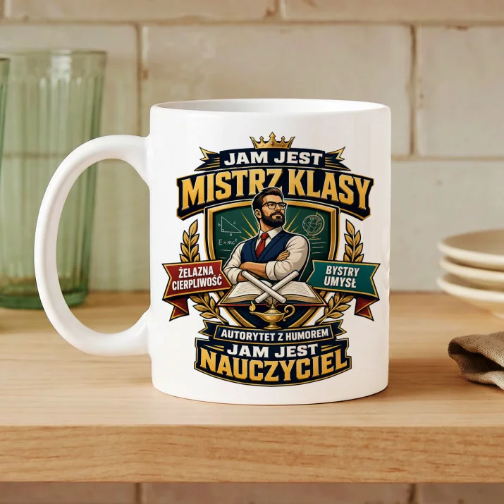 Kubek Z Nadrukiem Na Dzień Nauczyciela Prezent Dla Nauczyciela Mężczyzny: Jam Jest Nauczyciel Kubek Z Nadrukiem Na Dzień Nauczyciela Prezent Dla Nauczyciela Mężczyzny: Jam Jest Nauczyciel