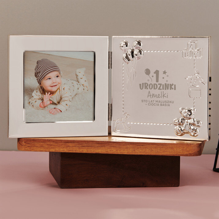 1 urodzinki - Posrebrzana ramka na zdjęcia