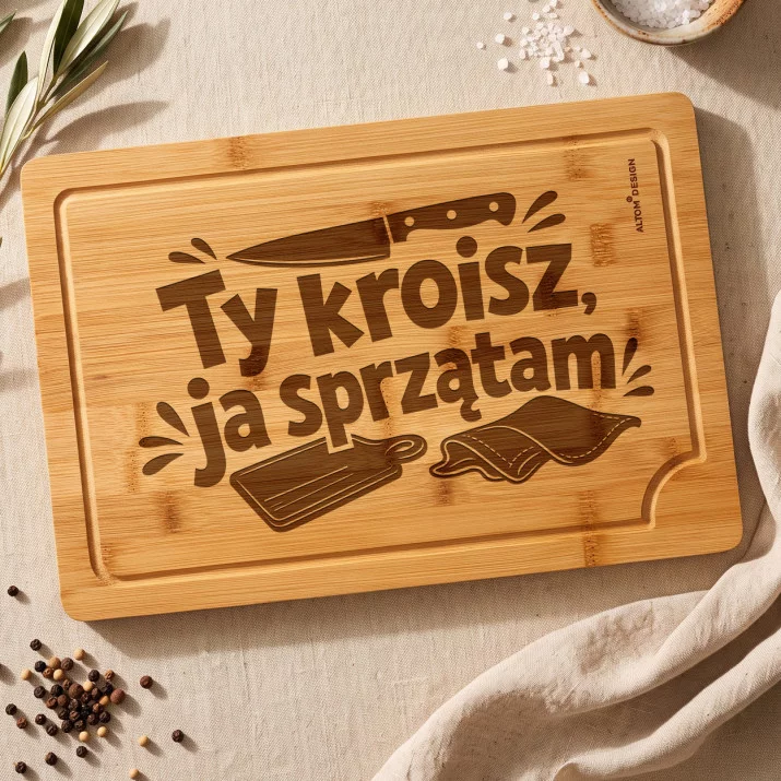 Deska Do Krojenia Dla Partnerki Prezent Na Walentynki Dla Kobiety: Kuchenny Duet Deska Do Krojenia Dla Partnerki Prezent Na Walentynki Dla Kobiety: Kuchenny Duet