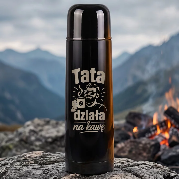 Termos 500ml Dla Taty Prezent Na Dzień Ojca Dla Mężczyzny: Tata Działa Na Kawę Termos 500ml Dla Taty Prezent Na Dzień Ojca Dla Mężczyzny: Tata Działa Na Kawę