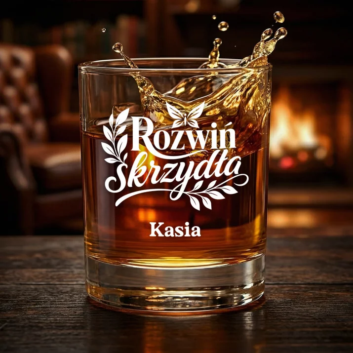 Szklanki Do Whisky z Grawerem Na Osiemnastkę Prezent Dla Kobiety: Rozwiń Skrzydła Szklanki Do Whisky z Grawerem Na Osiemnastkę Prezent Dla Kobiety: Rozwiń Skrzydła