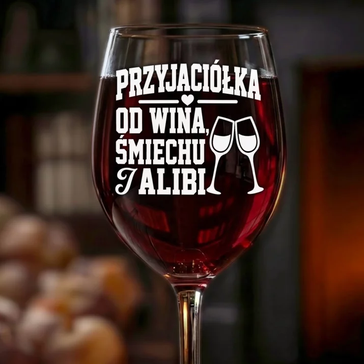 Kieliszek Do Wina Dla Przyjaciółki Prezent Dla Kobiety: Wino Śmiech Alibi