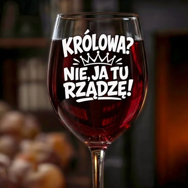 Kieliszek Do Wina Dla Starszej Kobiety Prezent Dla Kobiety: Królowa? Ja Tu Rządzę