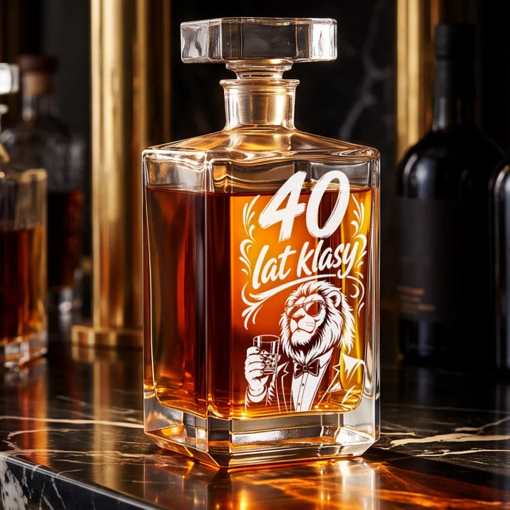Karafka Do Whisky z Grawerem Dla 40 Latka Prezent Na 40 Urodziny: 40 Lat Klasy Karafka Do Whisky z Grawerem Dla 40 Latka Prezent Na 40 Urodziny: 40 Lat Klasy