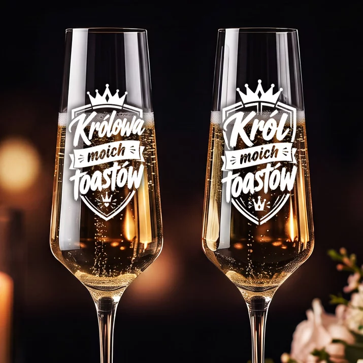 Dwa Kieliszki Do Szampana Dla Dwojga Prezent Dla Pary: Toastowa Para Dwa Kieliszki Do Szampana Dla Dwojga Prezent Dla Pary: Toastowa Para