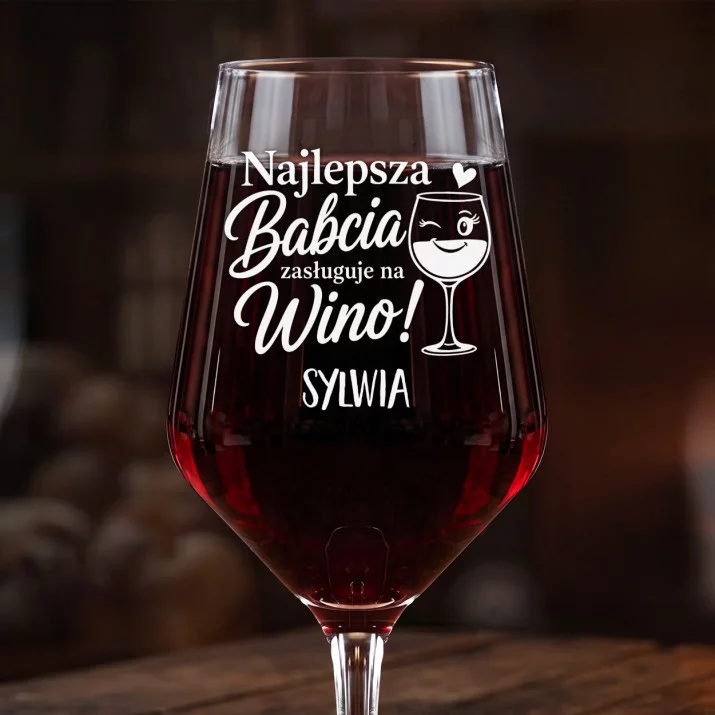 Mega Kieliszek Do Wina z Grawerem Na Dzień Babci Prezent Dla Babci Kobiety: Najlepsza Babcia Wino Mega Kieliszek Do Wina z Grawerem Na Dzień Babci Prezent Dla Babci Kobiety: Najlepsza Babcia Wino