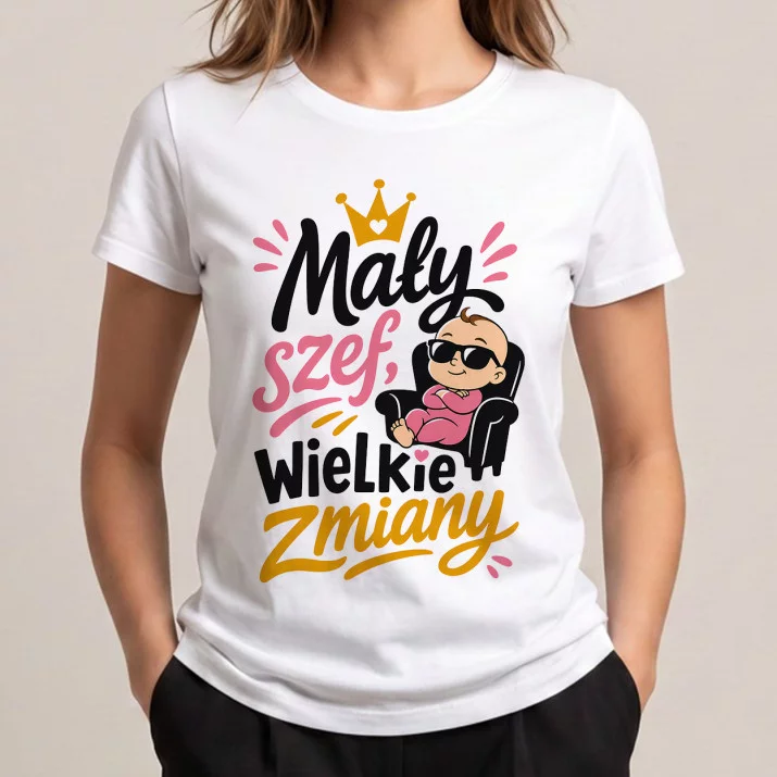 Koszulka Damska Biała Na Narodziny Dziecka Prezent Dla Kobiety: Noworodkowy Humor