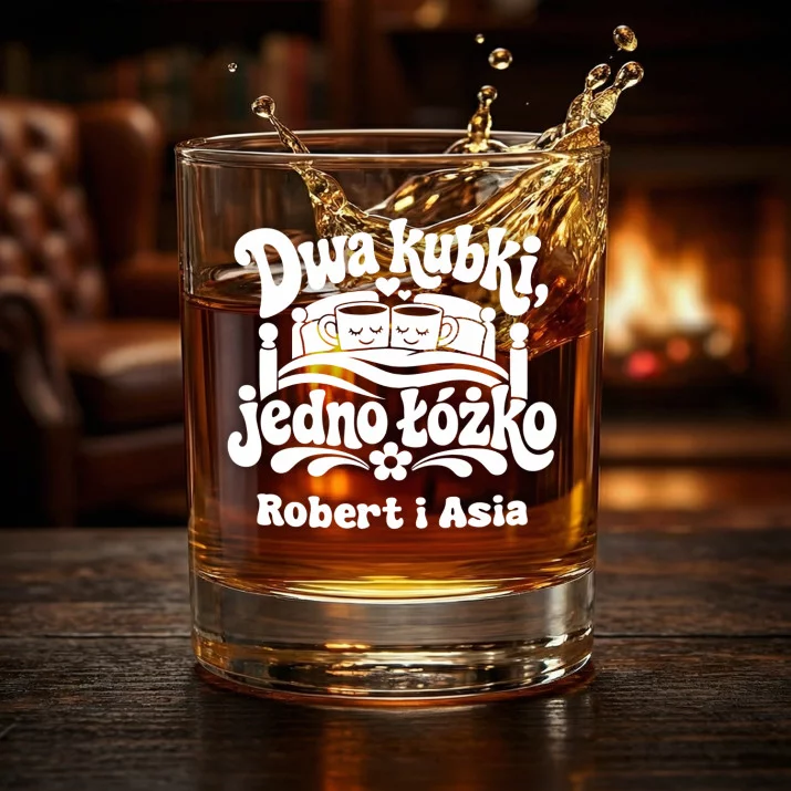 Szklanki Do Whisky z Grawerem Na Nowy Dom Prezent Dla Pary: Dwa Kubki, Jedno Łóżko