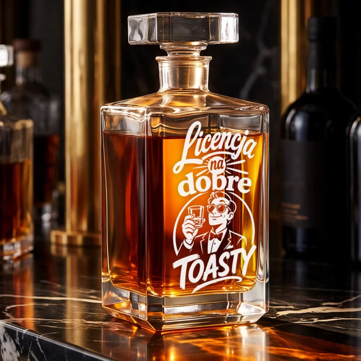 Karafka Do Whisky z Grawerem Dla Pana Młodego Prezent Na Ślub: Toastowy Humor Karafka Do Whisky z Grawerem Dla Pana Młodego Prezent Na Ślub: Toastowy Humor