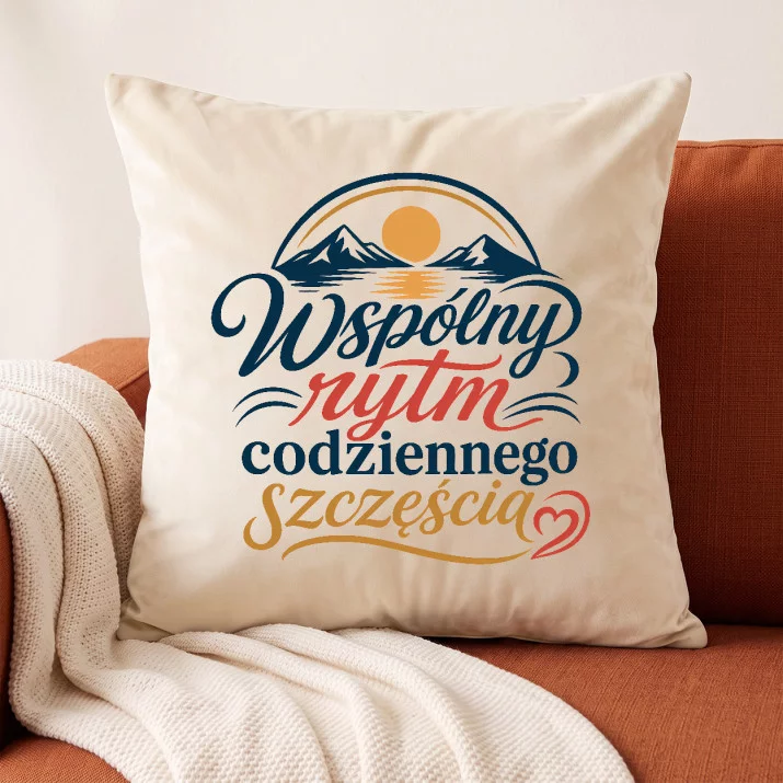 Poduszka Dekoracyjna Dla Małżeństwa Prezent Dla Pary: Wspólny Rytm Poduszka Dekoracyjna Dla Małżeństwa Prezent Dla Pary: Wspólny Rytm