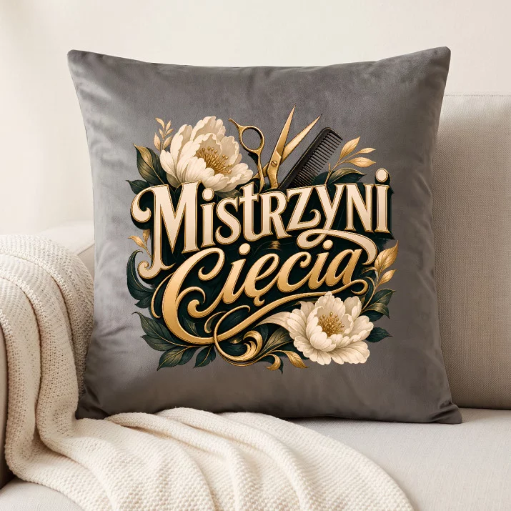 Poduszka Dekoracyjna Dla Fryzjerki Prezent Dla Kobiety: Mistrzyni Cięcia Poduszka Dekoracyjna Dla Fryzjerki Prezent Dla Kobiety: Mistrzyni Cięcia