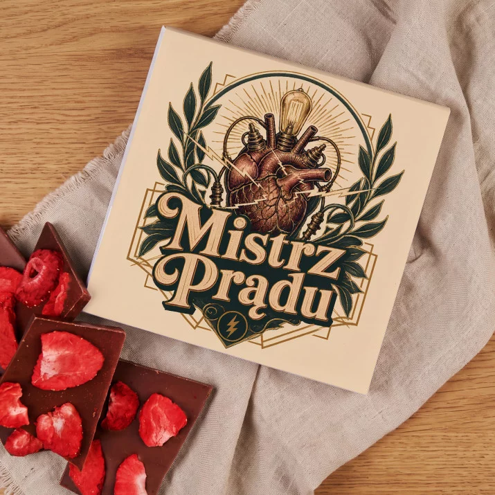 Czekolada Z Truskawkami Dla Elektryka Prezent Dla Mężczyzny: Elektryczny Herb Czekolada Z Truskawkami Dla Elektryka Prezent Dla Mężczyzny: Elektryczny Herb