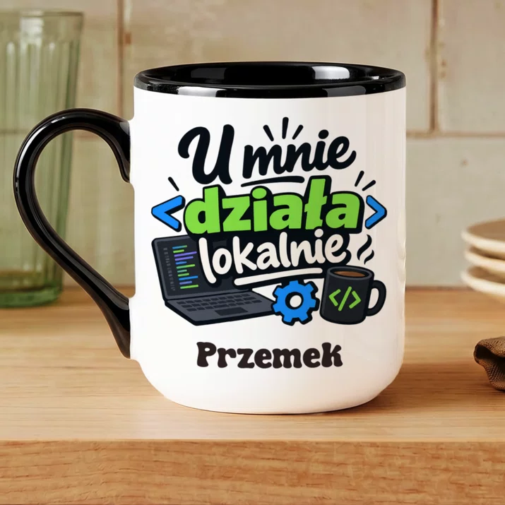Kubek Personalizowany Dla Programisty Prezent Dla Mężczyzny: U Mnie Działa Lokalnie Kubek Personalizowany Dla Programisty Prezent Dla Mężczyzny: U Mnie Działa Lokalnie