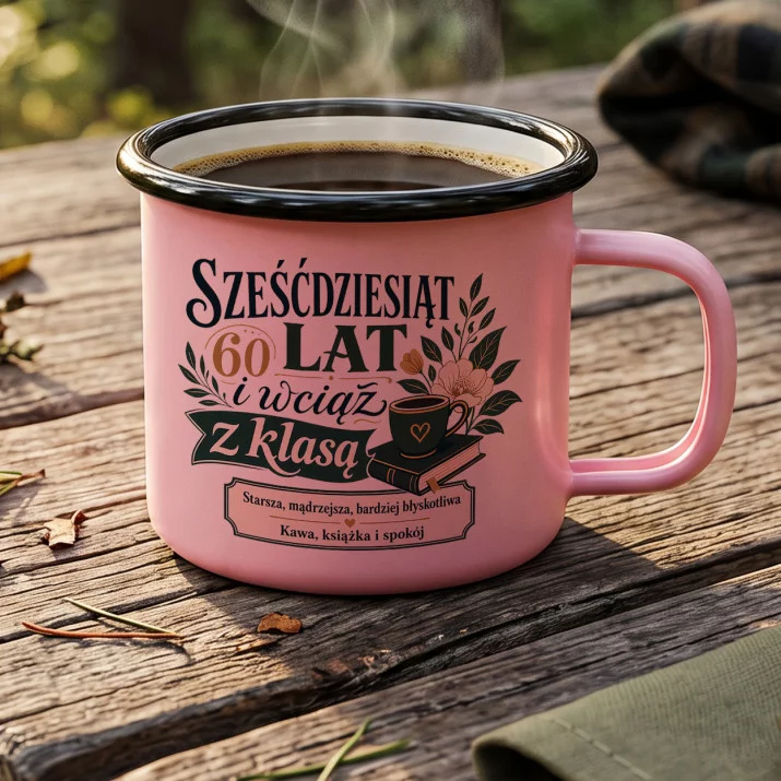 Kubek Emaliowany Na 60 Prezent Na 60 Urodziny Dla Kobiety: Rozkwit Dojrzałości Kubek Emaliowany Na 60 Prezent Na 60 Urodziny Dla Kobiety: Rozkwit Dojrzałości