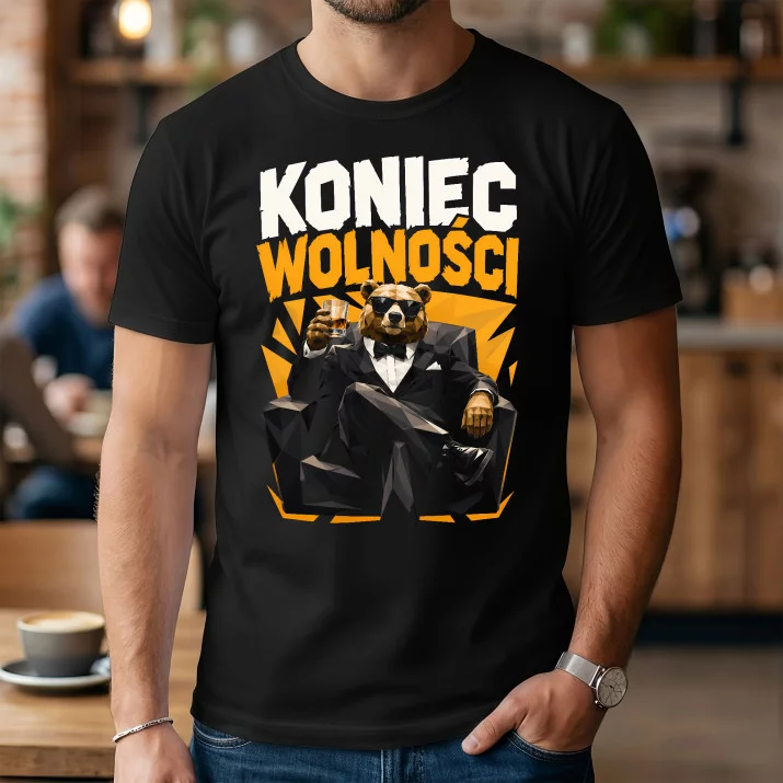 Koszulka Męska Na Kawalerski Prezent Dla Mężczyzny: Koniec Wolności