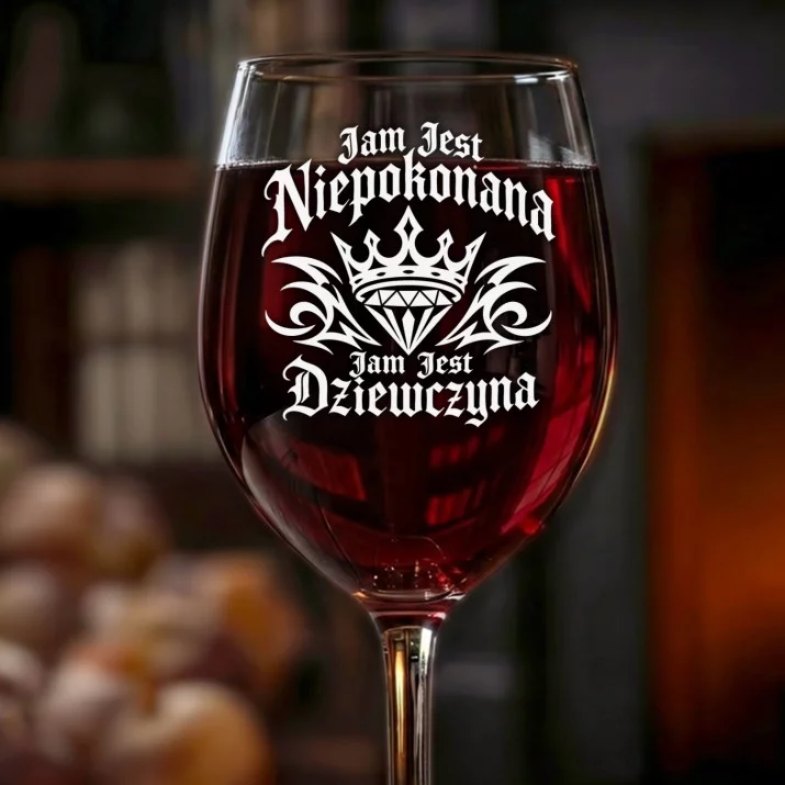 Kieliszek Do Wina Dla Dziewczyny Prezent Na Dzień Dziewczyny Dla Kobiety: Jam Jest Niepokonana Kieliszek Do Wina Dla Dziewczyny Prezent Na Dzień Dziewczyny Dla Kobiety: Jam Jest Niepokonana