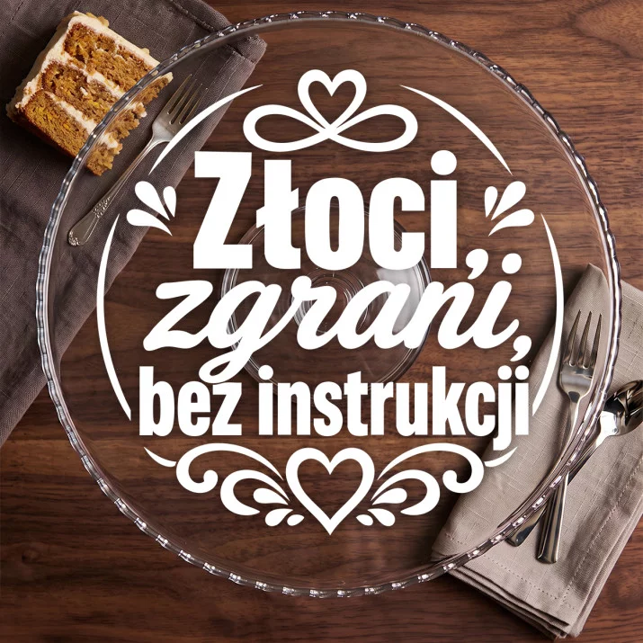 Patera Na Ciasto Na 50 Rocznicę Ślubu Prezent Dla Pary: Złocisty Humor Patera Na Ciasto Na 50 Rocznicę Ślubu Prezent Dla Pary: Złocisty Humor