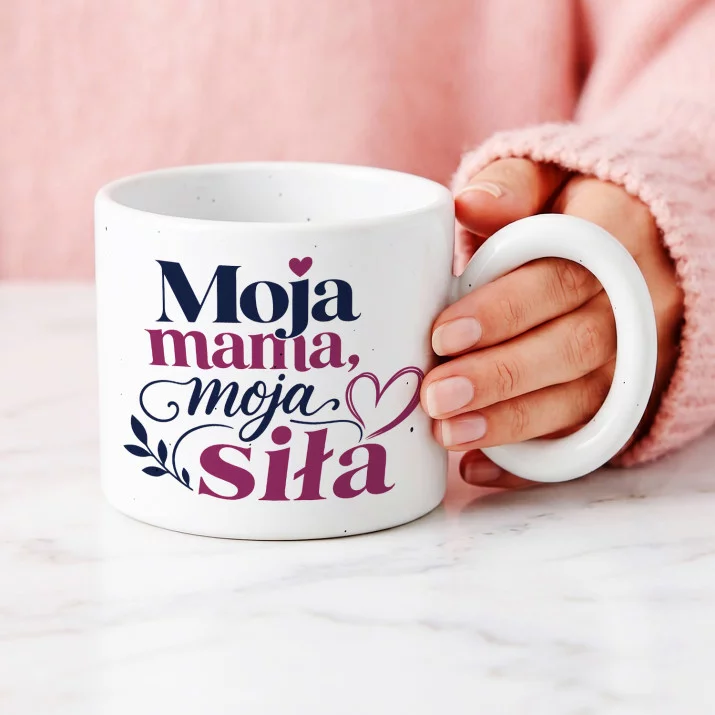 Kubek Z Okrągłym Uchem Dla Młodej Mamy Prezent Na Dzień Mamy Dla Kobiety: Czuła Elegancja