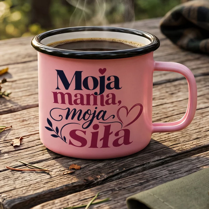 Kubek Emaliowany Dla Młodej Mamy Prezent Na Dzień Mamy Dla Kobiety: Czuła Elegancja Kubek Emaliowany Dla Młodej Mamy Prezent Na Dzień Mamy Dla Kobiety: Czuła Elegancja