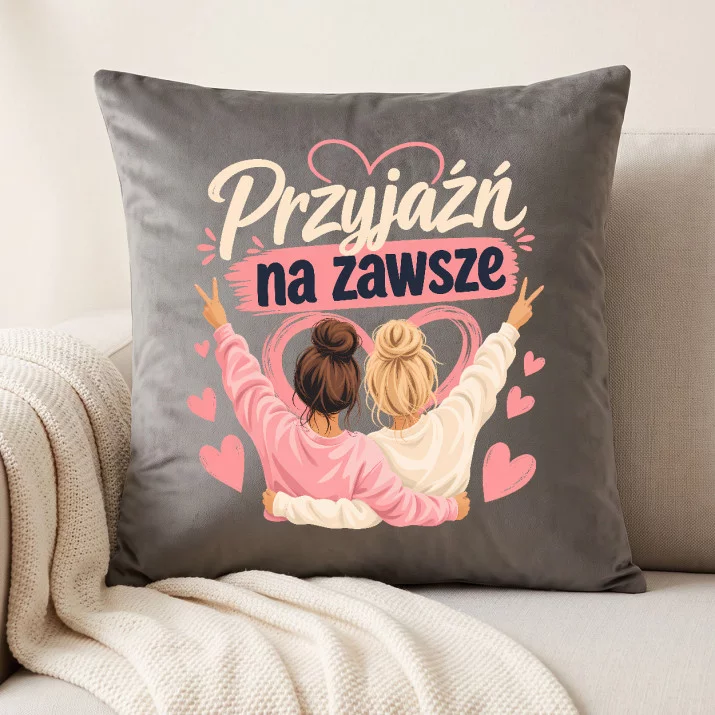 Poduszka Dekoracyjna Dla Bff Prezent Dla Kobiety: Przyjaźń Na Zawsze Poduszka Dekoracyjna Dla Bff Prezent Dla Kobiety: Przyjaźń Na Zawsze
