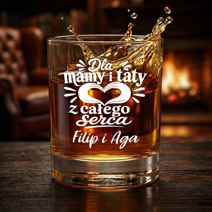 Szklanki Do Whisky z Grawerem Dla Mamy i Taty Prezent Dla Pary: Dla Mamy I Taty Z Całego
