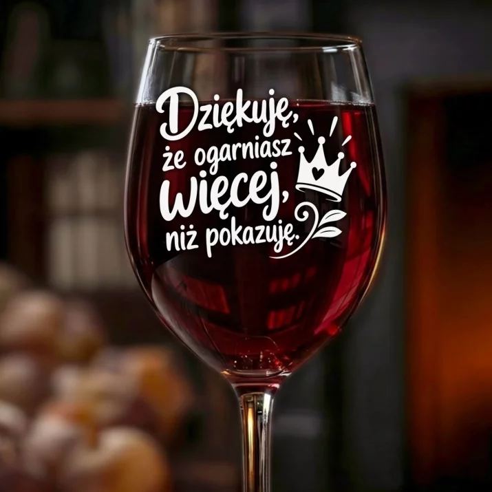 Kieliszek Do Wina Na Podziękowanie Prezent Dla Kobiety: Podziękowanie Z Koroną