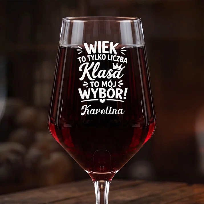 Mega Kieliszek Do Wina z Grawerem Na Urodziny Prezent Dla Kobiety: Klasa To Mój Wybór Mega Kieliszek Do Wina z Grawerem Na Urodziny Prezent Dla Kobiety: Klasa To Mój Wybór