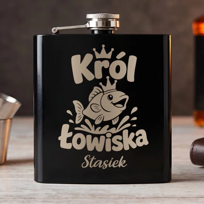 Piersiówka Z Grawerem Dla Wędkarza Prezent Dla Mężczyzny: Król Łowiska