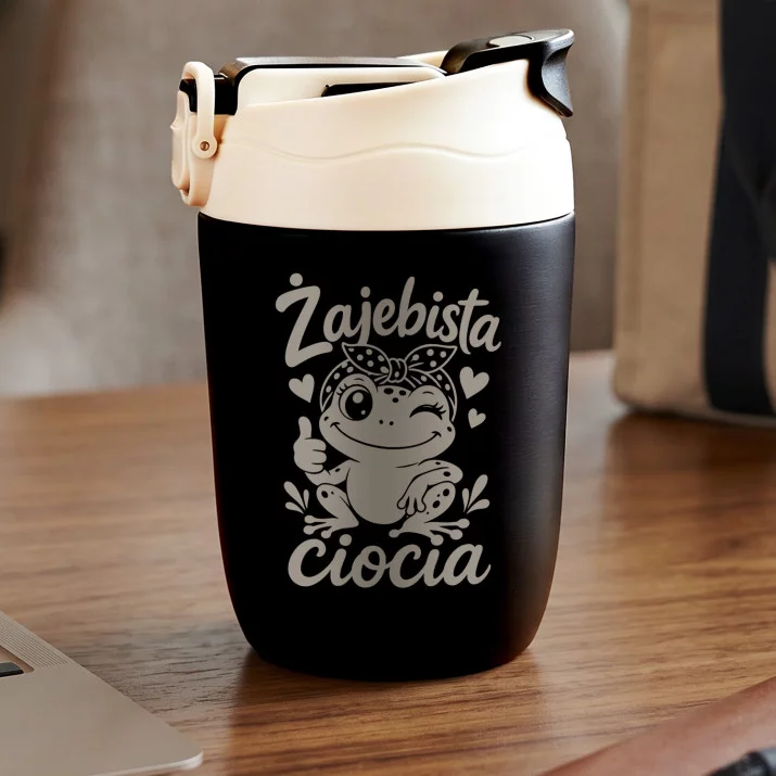Kubek Termiczny Dla Cioci Prezent Dla Kobiety: Zajebista Ciocia Żabka