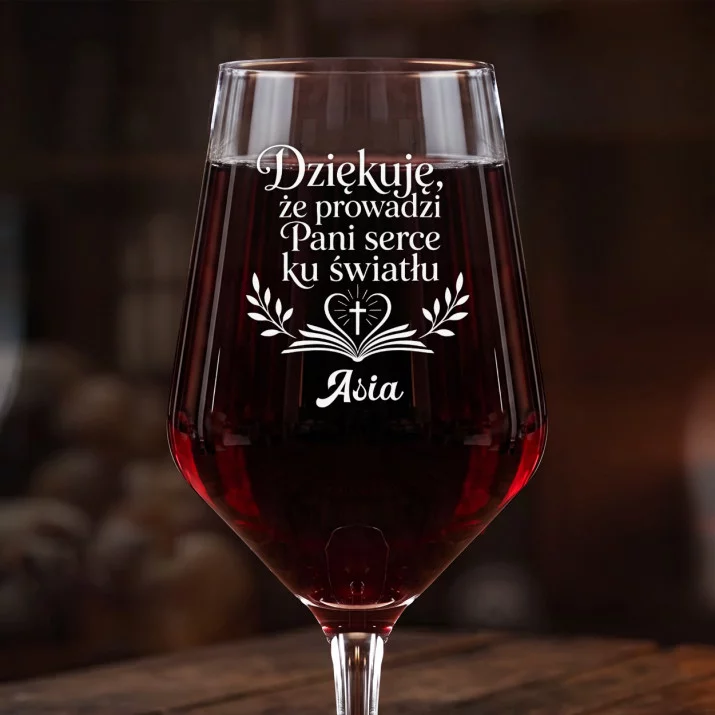 Mega Kieliszek Do Wina z Grawerem Dla Katechetki Prezent Dla Kobiety: Dziękuję Za Serce I Mega Kieliszek Do Wina z Grawerem Dla Katechetki Prezent Dla Kobiety: Dziękuję Za Serce I