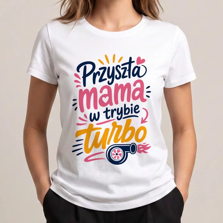 Koszulka Damska Biała Dla Przyszłej Mamy Prezent Na Dzień Mamy Dla Kobiety: Ciążowy Humor