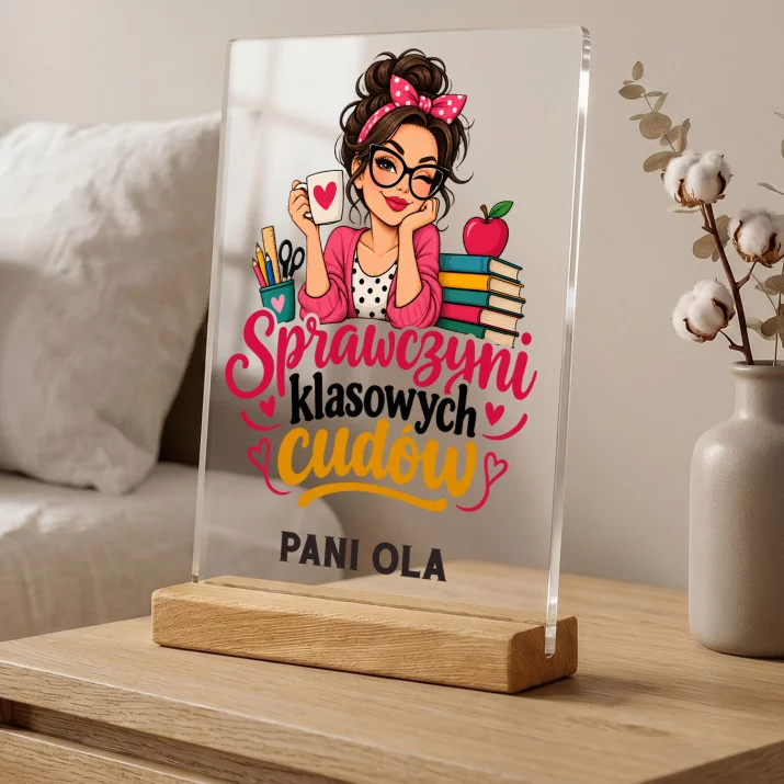 Druk Na Szkle Na Dzień Nauczyciela Prezent Dla Nauczyciela Kobiety: Sprawczyni Klasowych Druk Na Szkle Na Dzień Nauczyciela Prezent Dla Nauczyciela Kobiety: Sprawczyni Klasowych