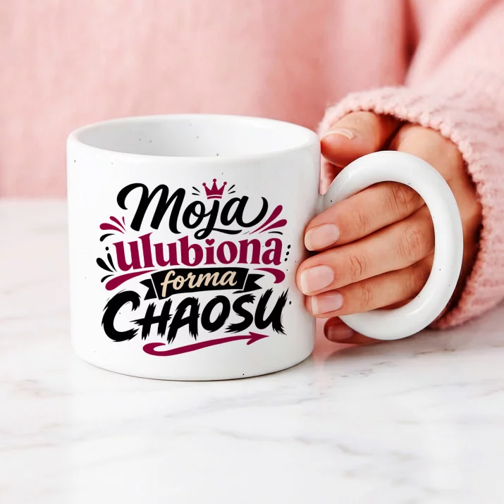 Kubek Z Okrągłym Uchem Dla Dziewczyny Prezent Na Dzień Dziewczyny Dla Kobiety: Czuły Chaos Kubek Z Okrągłym Uchem Dla Dziewczyny Prezent Na Dzień Dziewczyny Dla Kobiety: Czuły Chaos