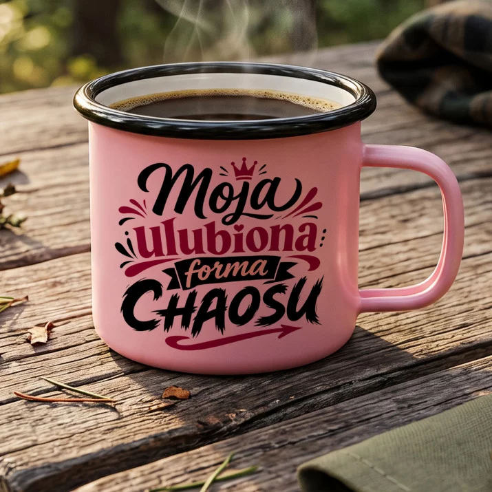 Kubek Emaliowany Dla Dziewczyny Prezent Na Dzień Dziewczyny Dla Kobiety: Czuły Chaos Kubek Emaliowany Dla Dziewczyny Prezent Na Dzień Dziewczyny Dla Kobiety: Czuły Chaos
