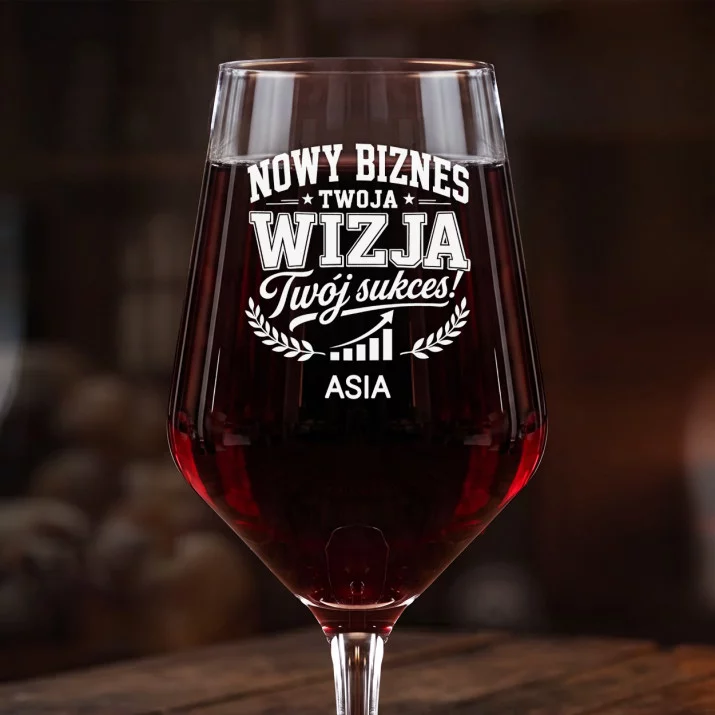 Mega Kieliszek Do Wina z Grawerem Na Otwarcie Firmy Prezent Dla Kobiety: Twoja Wizja Sukces Mega Kieliszek Do Wina z Grawerem Na Otwarcie Firmy Prezent Dla Kobiety: Twoja Wizja Sukces