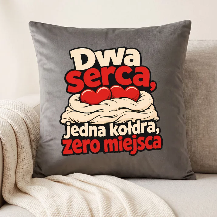 Poduszka Dekoracyjna Dla Pary Prezent Dla Pary: Dwa Serca, Jedna