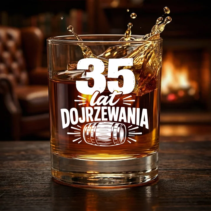 Szklanka Do Whisky Na 35 Urodziny Prezent Dla Mężczyzny: 35 Lat Dojrzewania - Baryłka Szklanka Do Whisky Na 35 Urodziny Prezent Dla Mężczyzny: 35 Lat Dojrzewania - Baryłka
