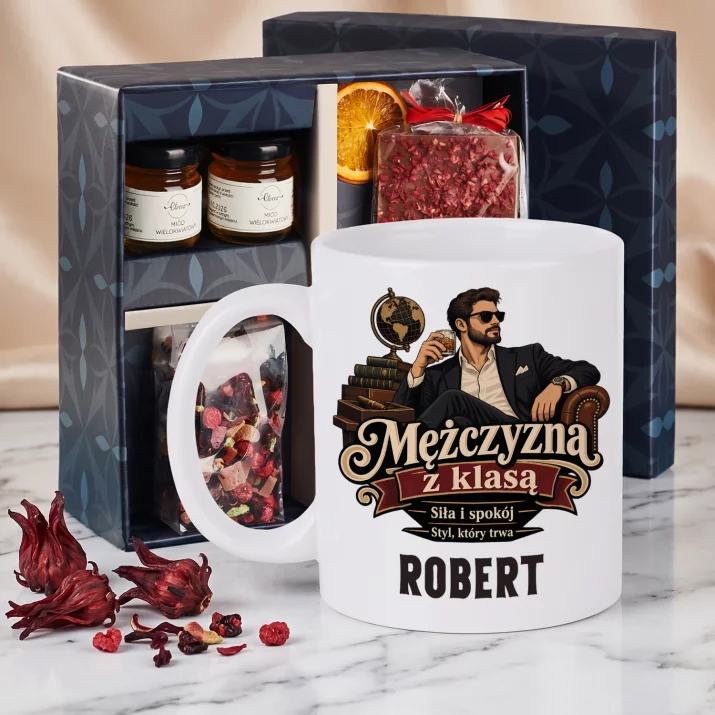 Zestaw Prezentowy z Kubkiem Dla Mężczyzny Dla Mężczyzny: Mężczyzna Z Klasą Zestaw Prezentowy z Kubkiem Dla Mężczyzny Dla Mężczyzny: Mężczyzna Z Klasą