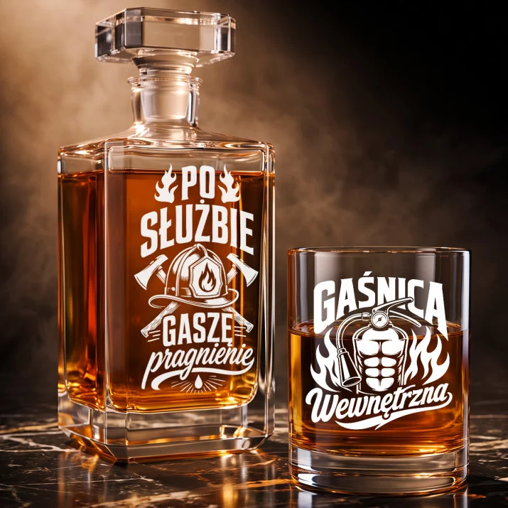 Zestaw Do Whisky Dla Strażaka Prezent Dla Mężczyzny: Po Służbie Gaszę Pragnienie