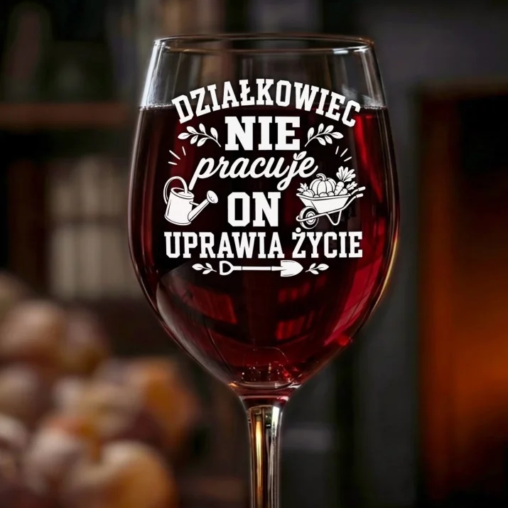 Kieliszek Do Wina Dla Działkowca Prezent Dla Mężczyzny: Działkowiec Uprawia Życie Kieliszek Do Wina Dla Działkowca Prezent Dla Mężczyzny: Działkowiec Uprawia Życie