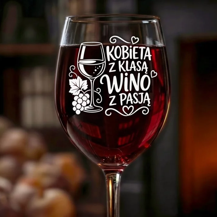 Kieliszek Do Wina Na Szczęście Prezent Dla Kobiety: Kobieta Z Klasą Kieliszek Do Wina Na Szczęście Prezent Dla Kobiety: Kobieta Z Klasą