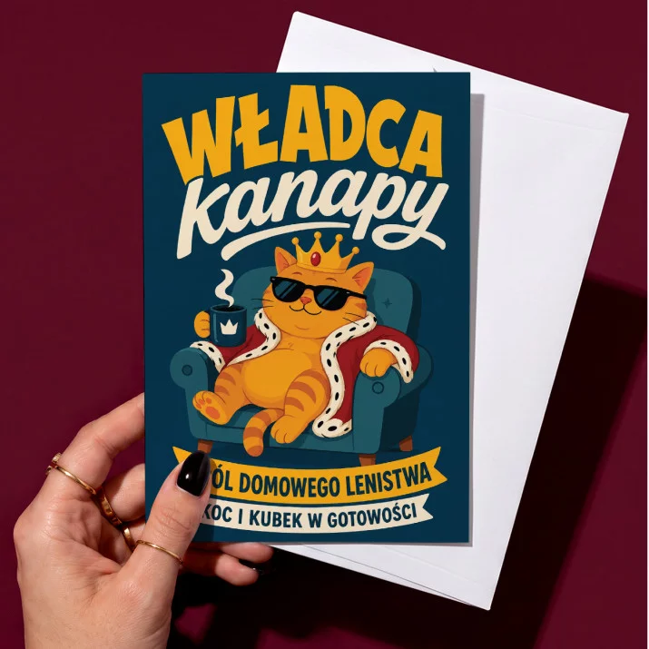Kartka z Życzeniami Dla Domatora Dla Mężczyzny: Królewska Kanapa Kartka z Życzeniami Dla Domatora Dla Mężczyzny: Królewska Kanapa